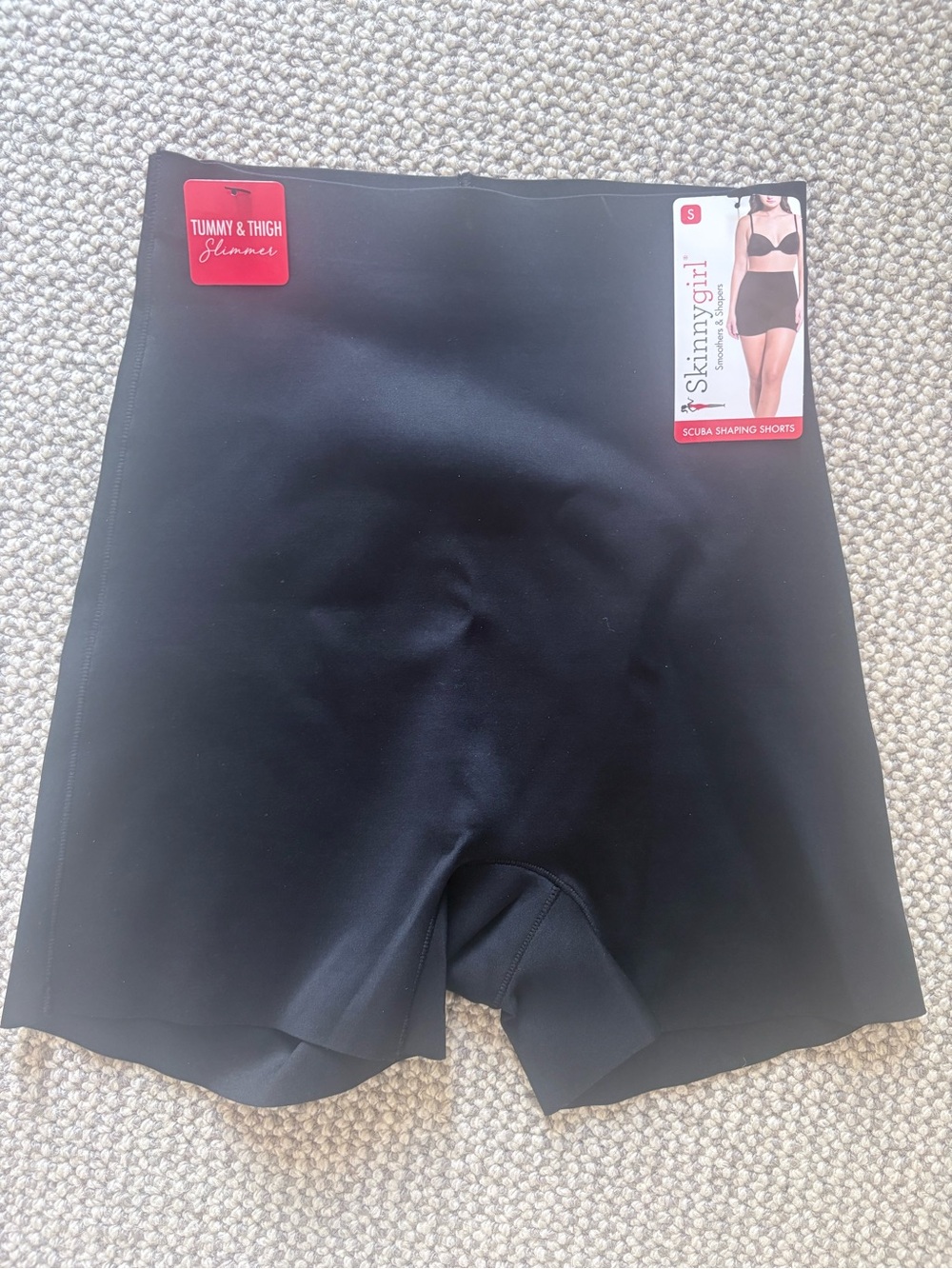 Skinnygirl Black High-Waist Tummy & Thigh Shaping Shorts